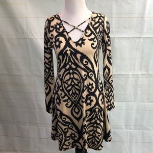 3/$20 Fit & Flair Dress in Rich Latte  Black NWT